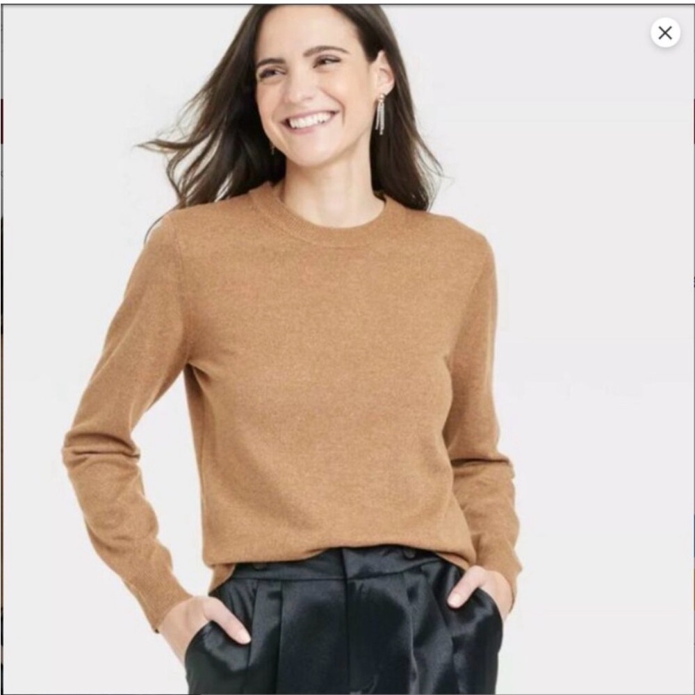 a new day Women's Camel Crew Neck Sweater